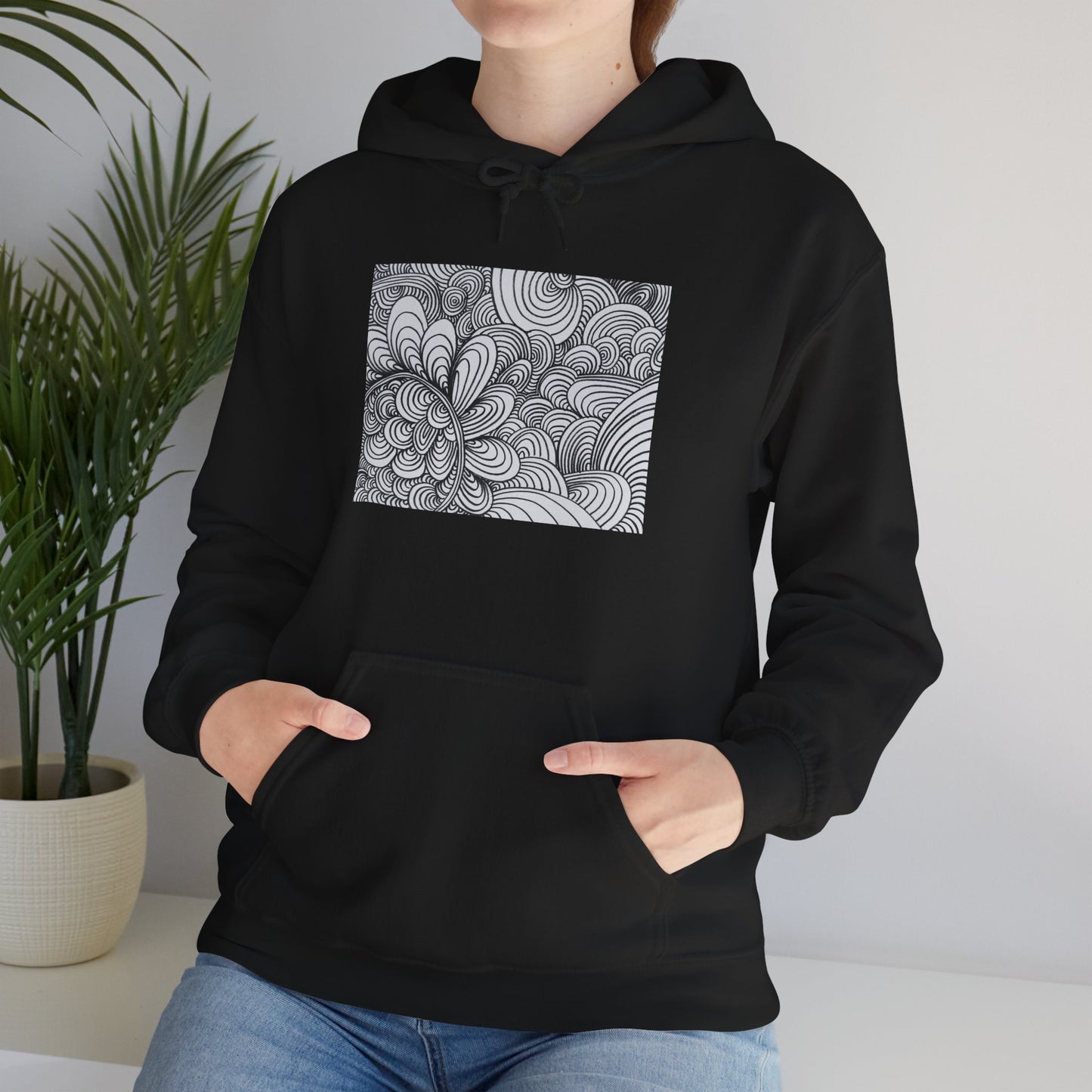 Unisex Heavy Blend™ Original Art Hooded Sweatshirt - Apricots Noir Mirage