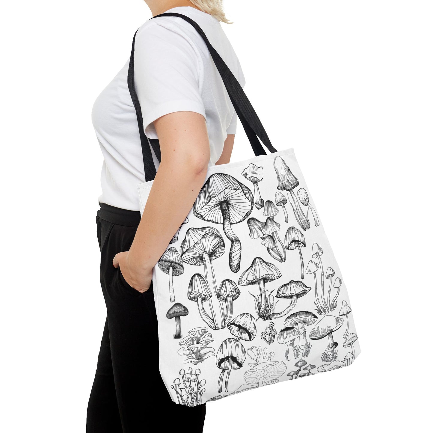 Unisex Mushroom Lover Fungi Print Toadstool Mycology Tote Bag