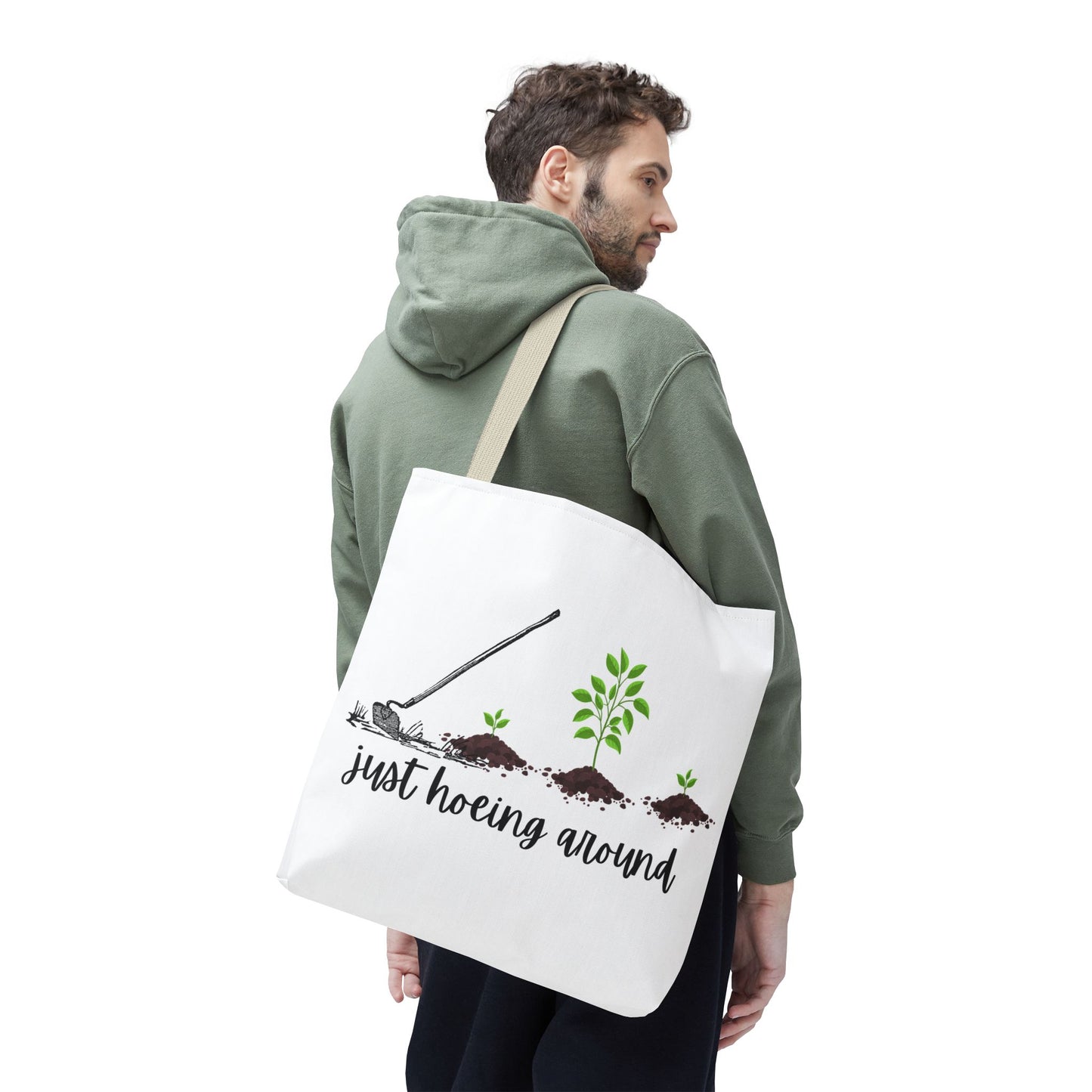 Unisex Just Hoeing Around Gardening Themed All Over Print Tote Bag