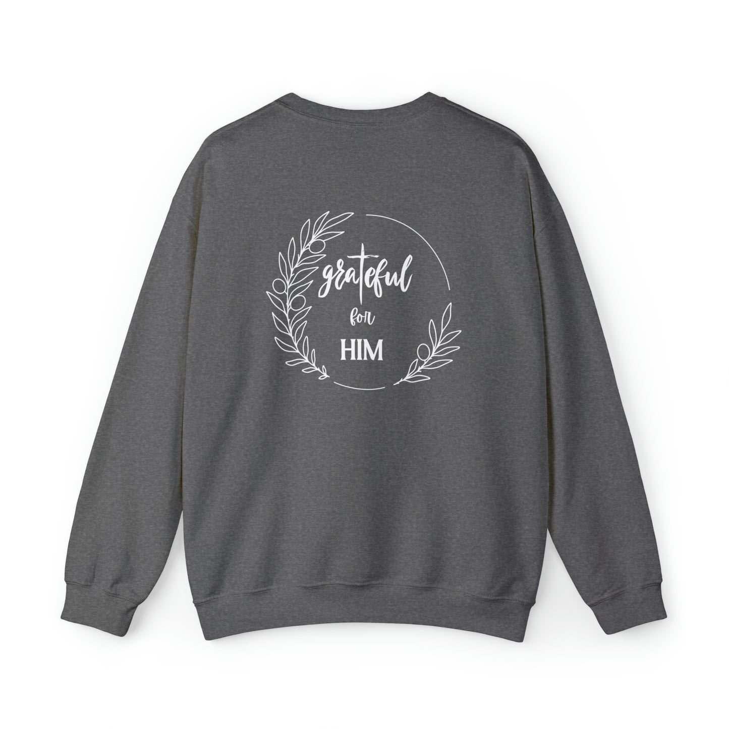 Unisex GraTeful for HIM Sweatshirt with Breast Pocket and Back Design