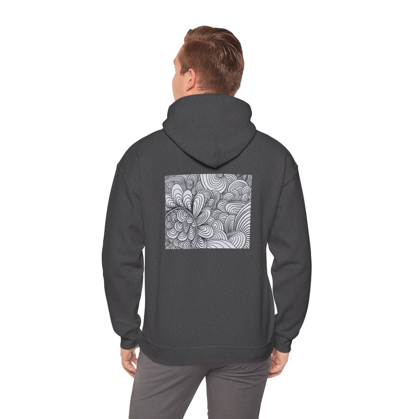 Unisex Heavy Blend™ Original Art Hooded Sweatshirt - Apricots Noir Mirage
