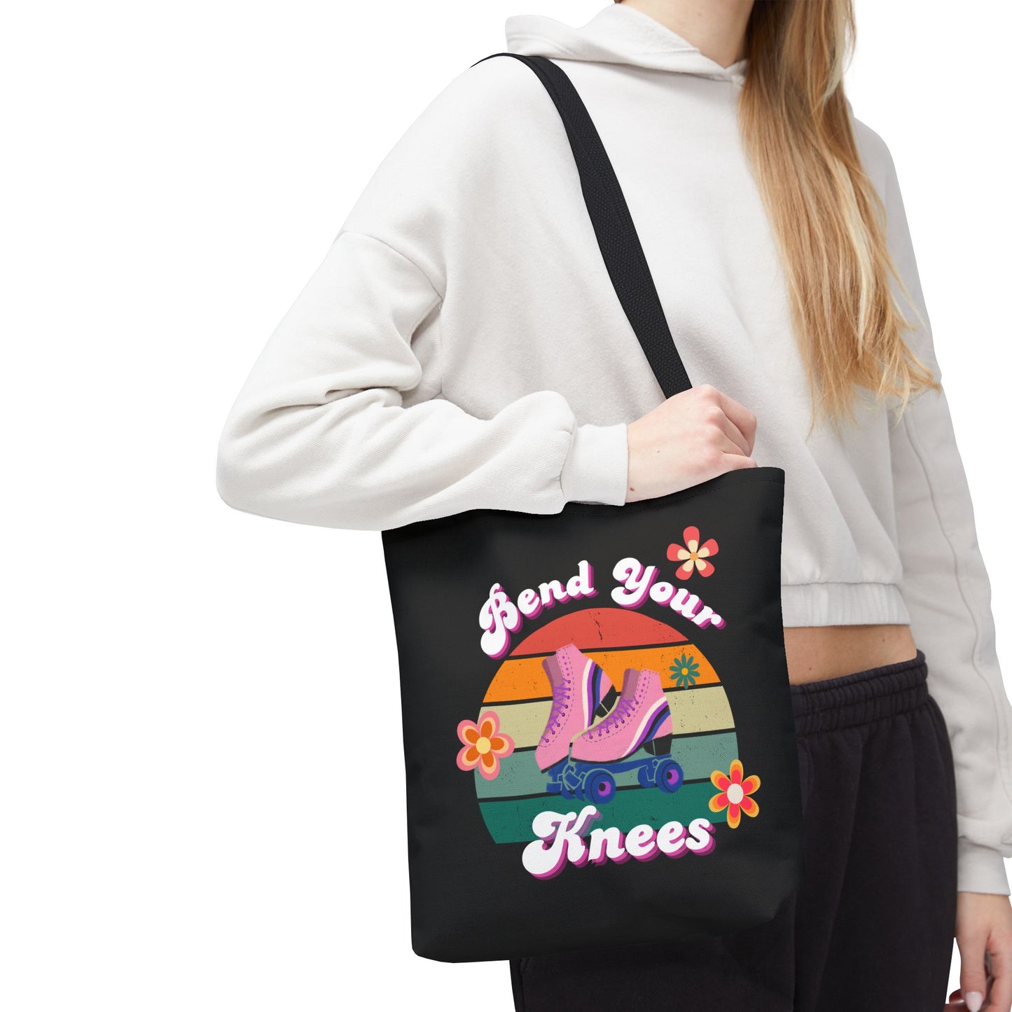 Unisex Retro Vibes Bend Your Knees Skate Day Tote Bag