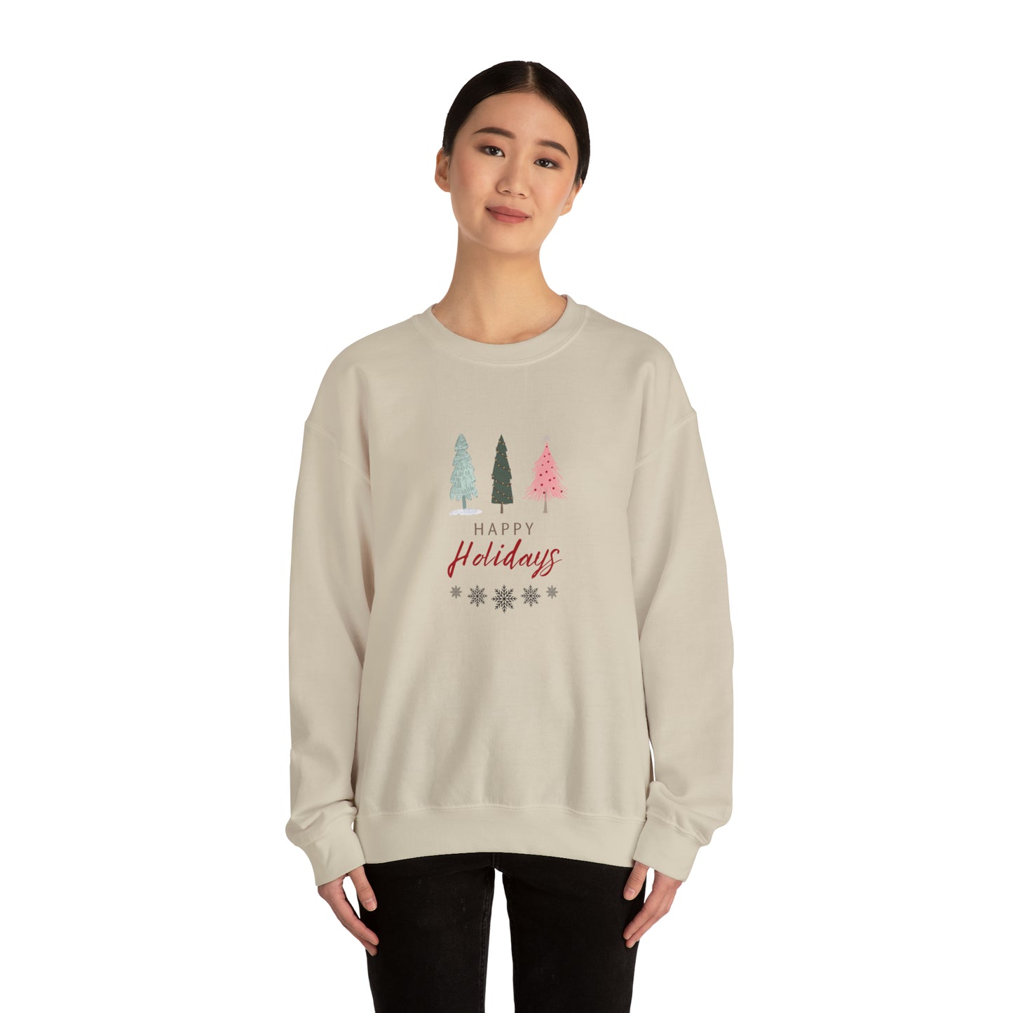 Unisex Heavy Blend Crewneck Happy Holidays Seasons Greetings Fall Sweatshirt