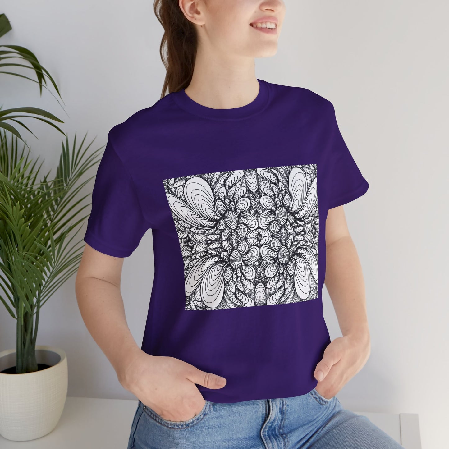 Unisex Original Line Art T-Shirt -Blooms