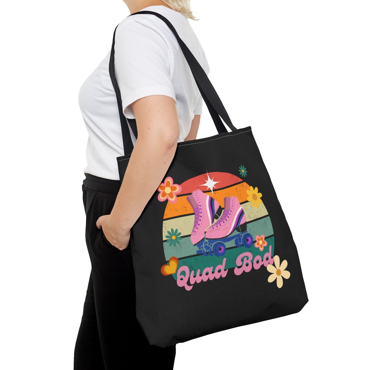 Unisex Retro Vibes Roller Skate Quad Bod Tote Bag