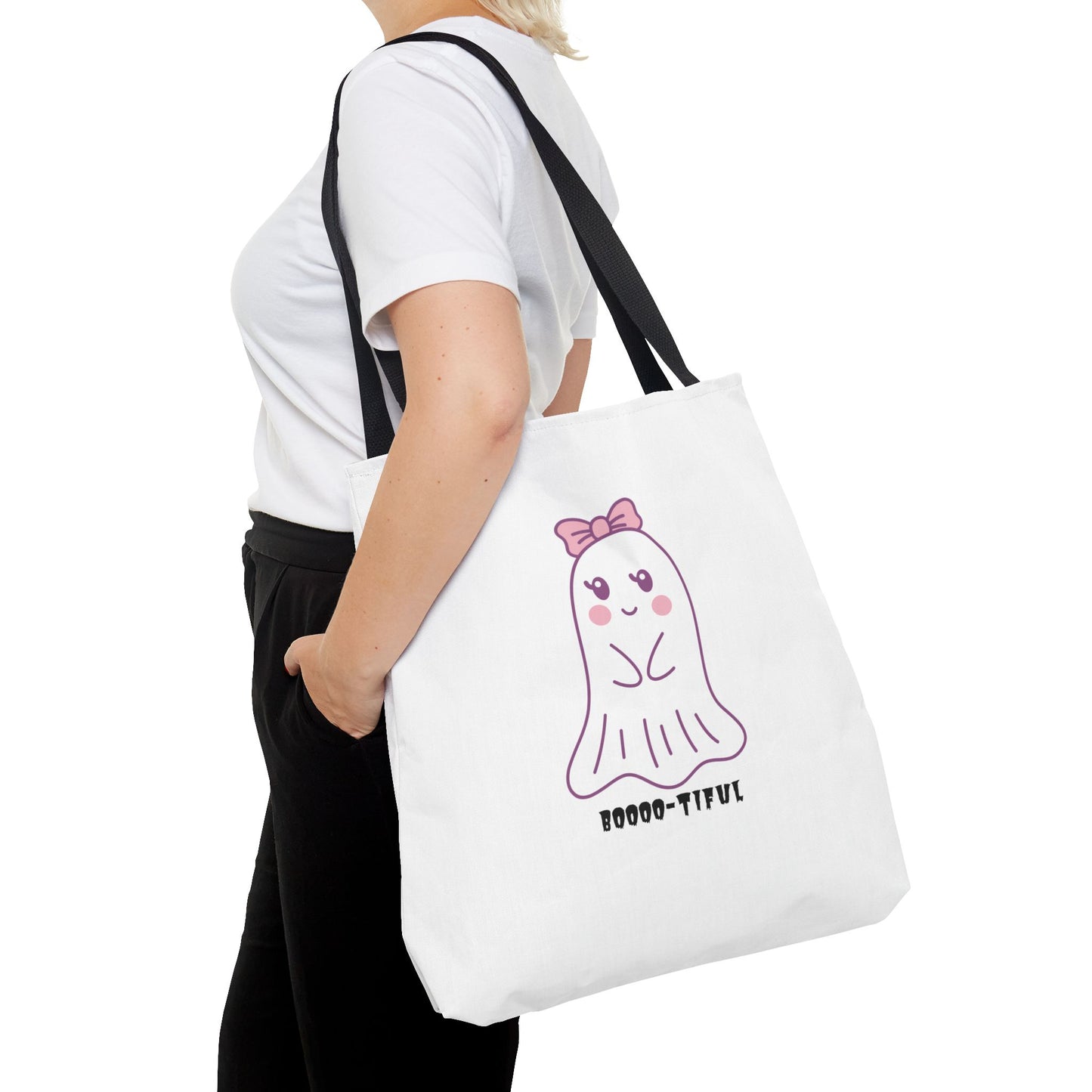 Cute Ghost Halloween Lover Spooky Season Tote Trick or Treating Candy Bag Fall Themed Reusable Lunch Tote