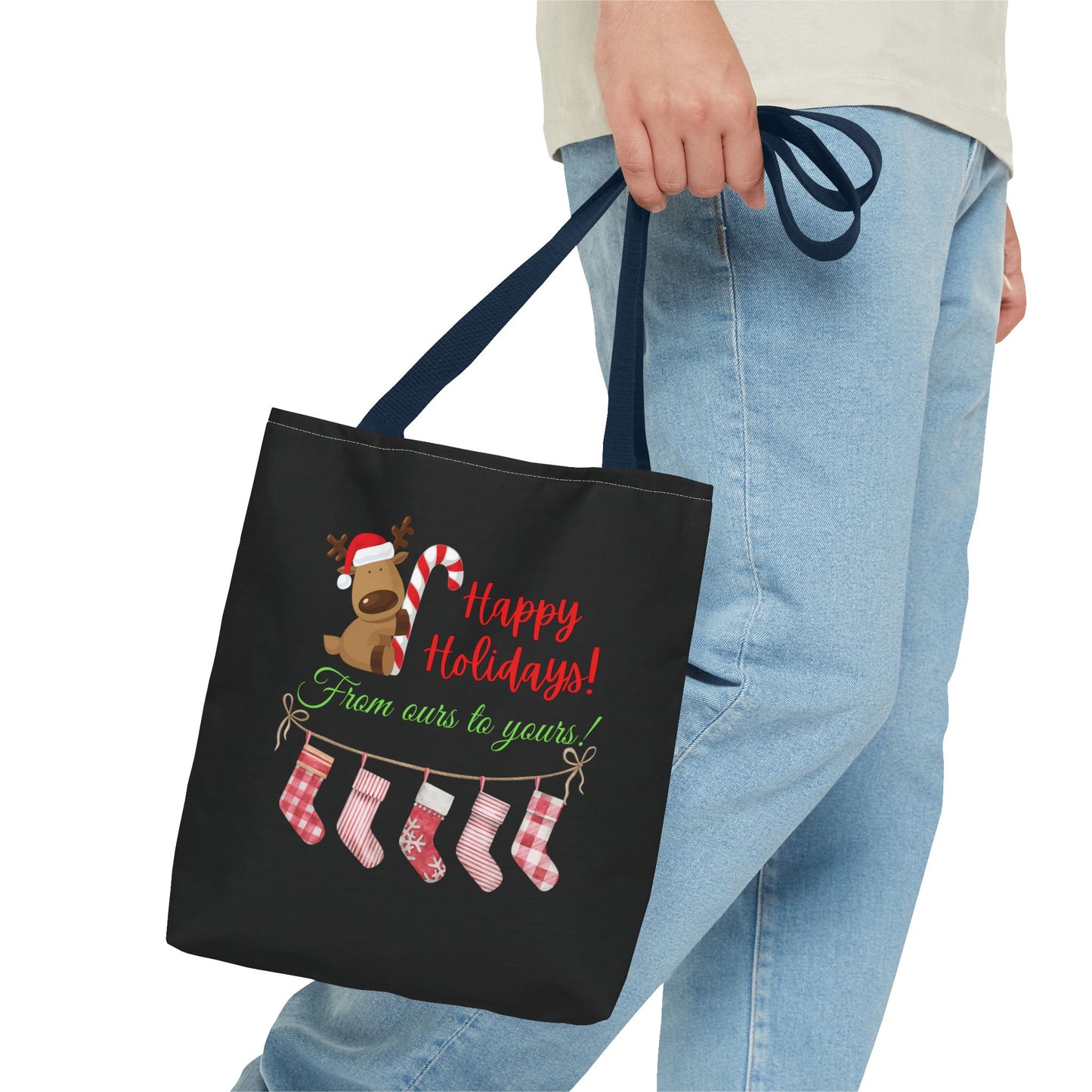 Unisex Happy Holidays From Ours To Yours Christmas Stockings and Dog Tote Bag