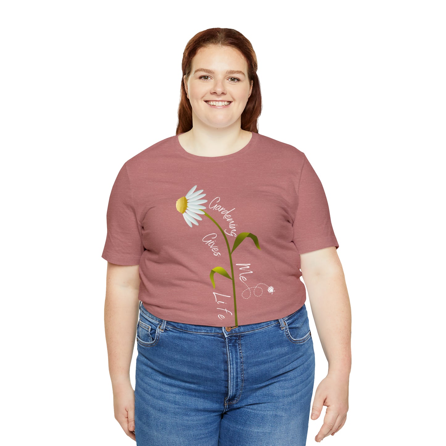 Unisex Gardening Shirt, Daisy and Ladybug Gardening Gives Me Life