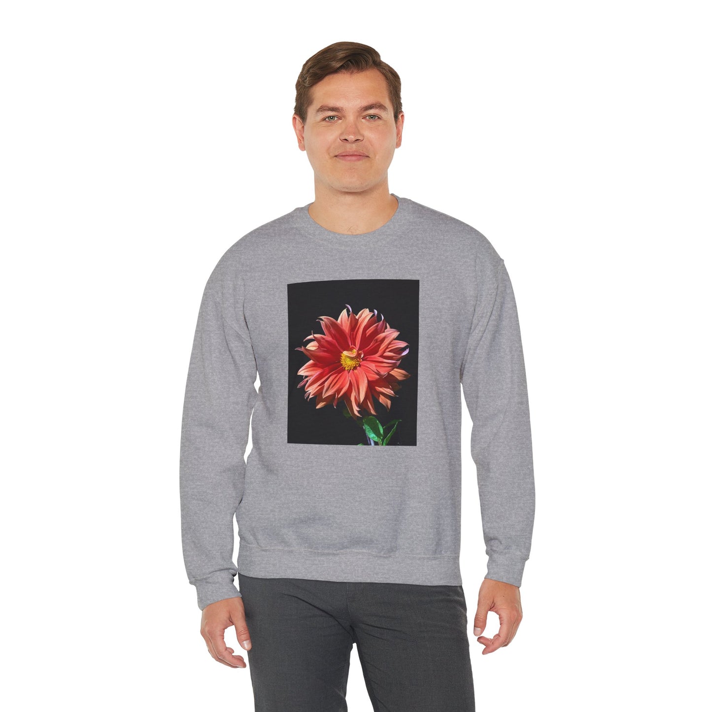 Unisex Heavy Blend™ Crewneck Dahlia Flower Sweatshirt
