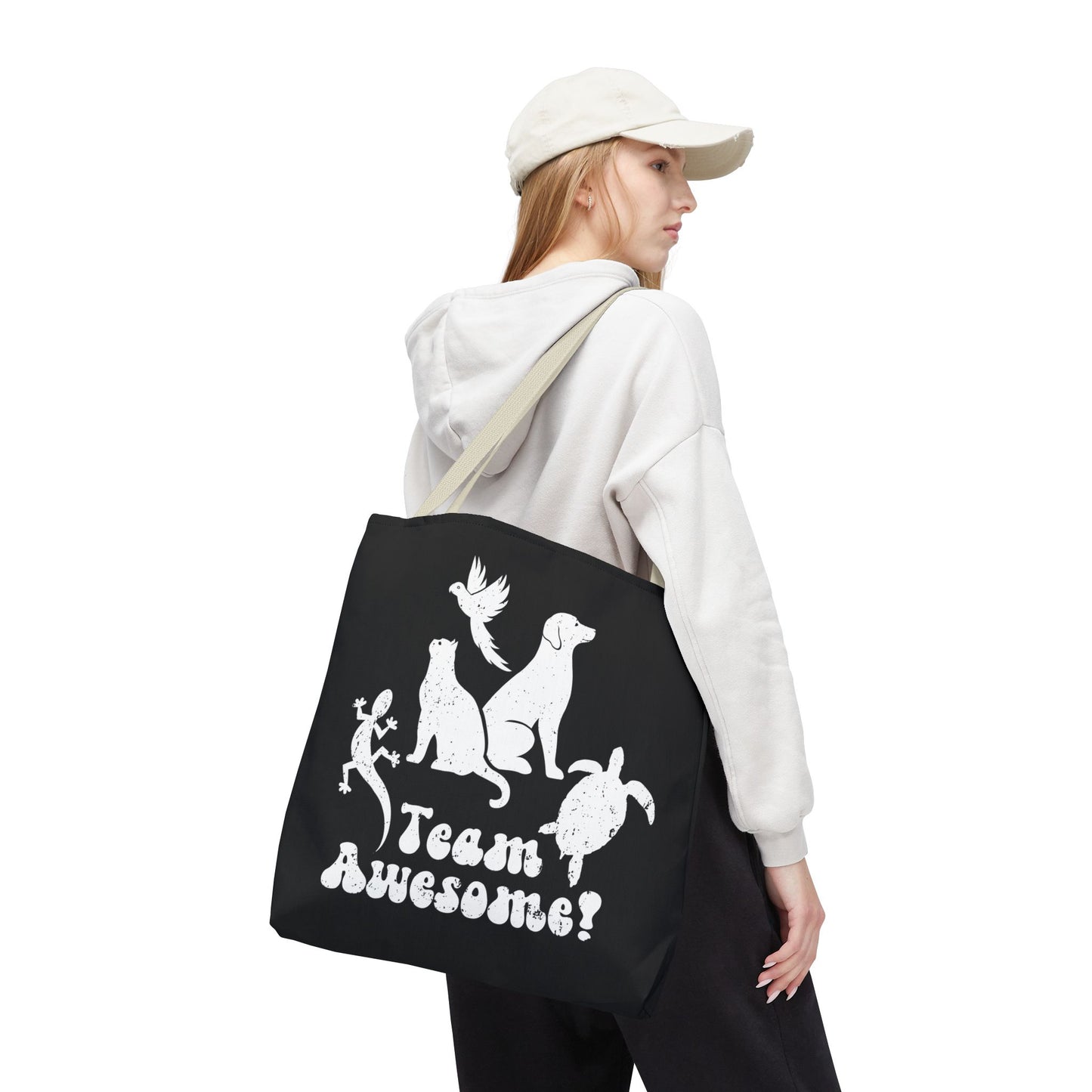 Unisex Animal Lover Lizard Cat Bird Dog Turtle Team Awesome Tote Bag