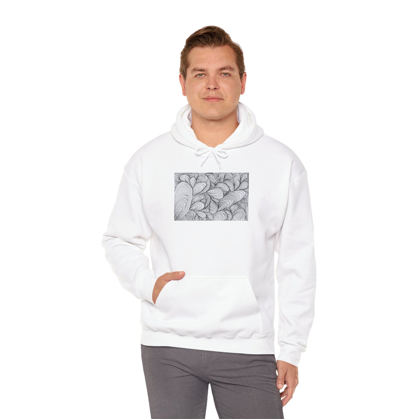 Unisex Heavy Blend™ Original Rough Artwork Midsize Print Hooded Sweatshirt