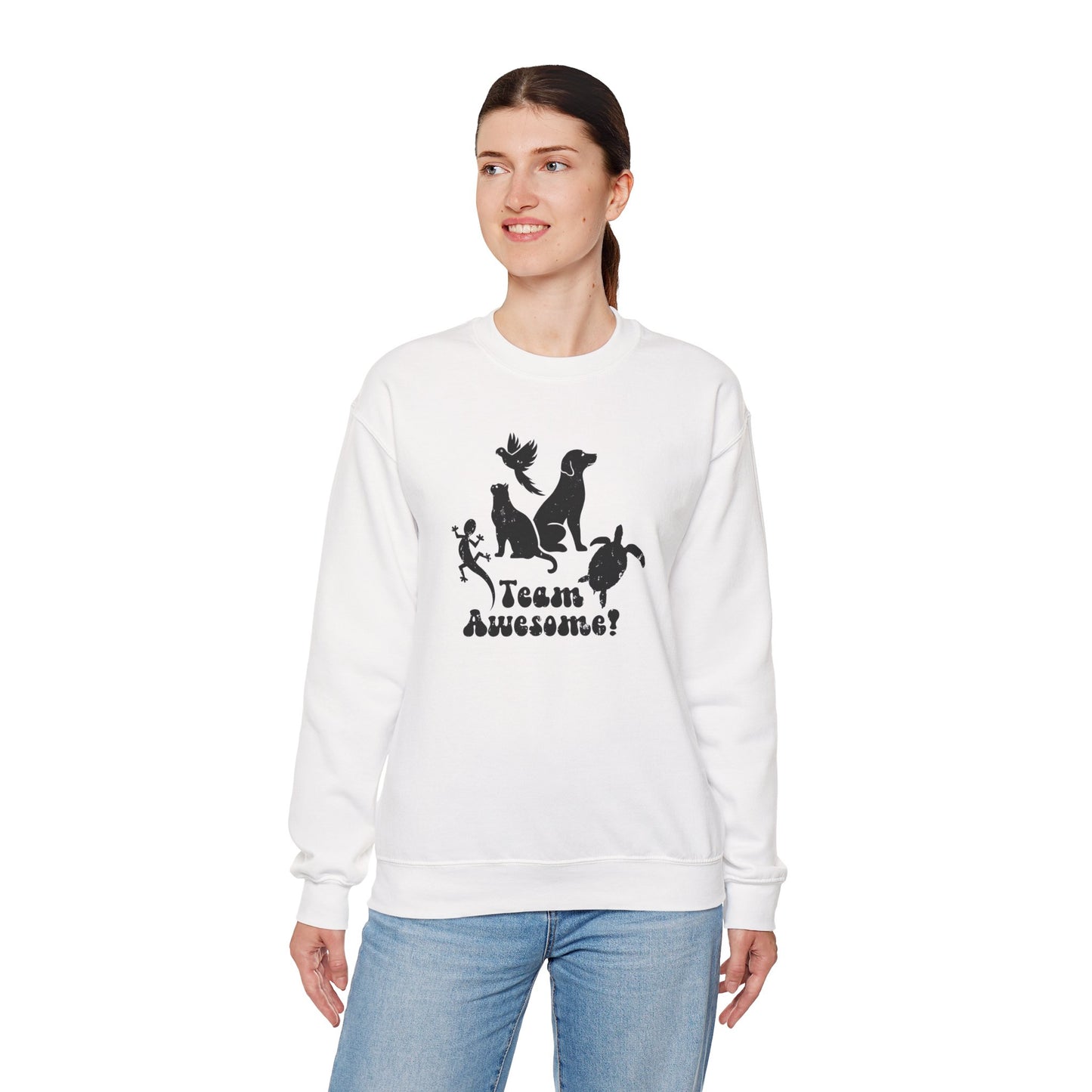 Unisex Animal Lover Lizard Cat Bird Dog Turtle Team Awesome Sweatshirt