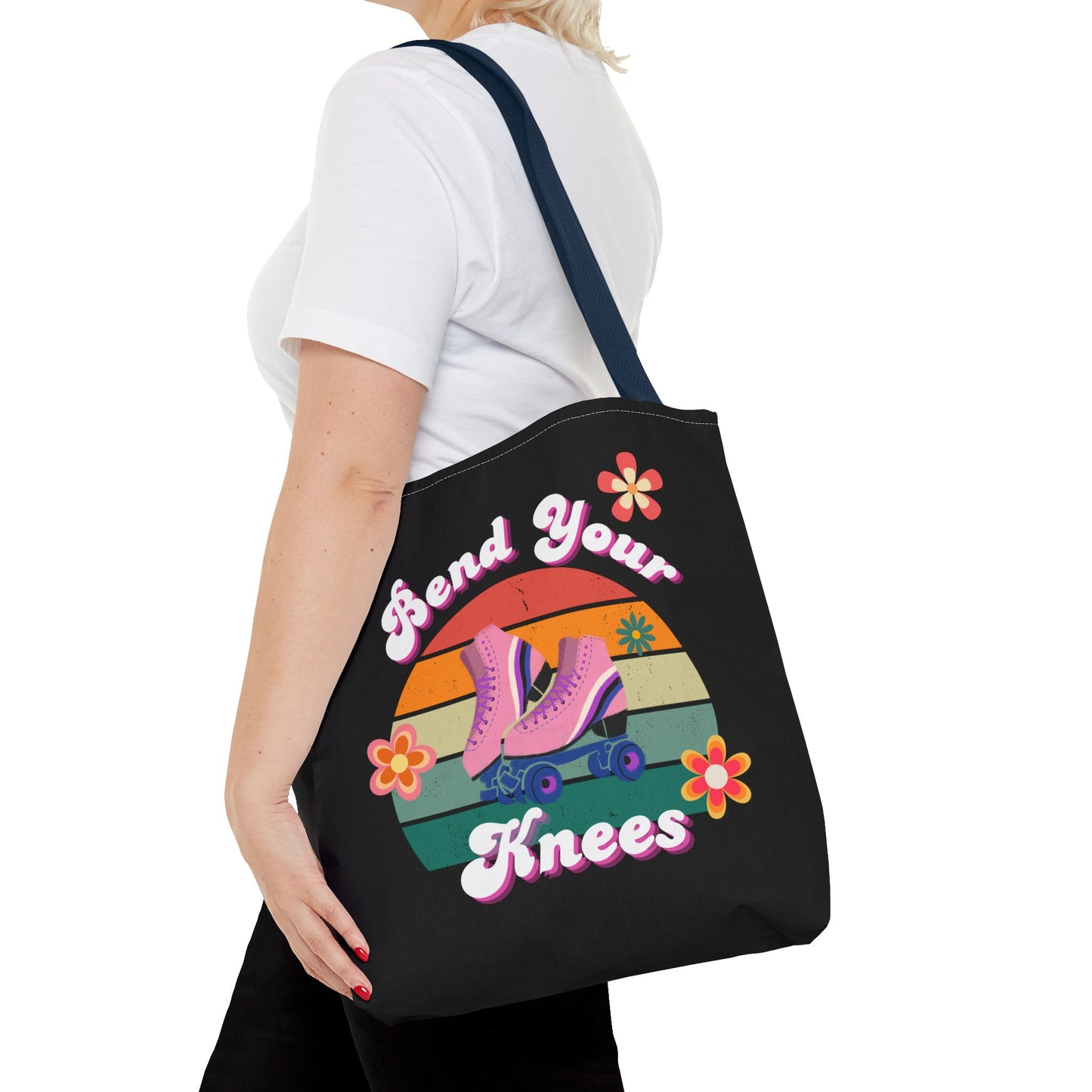 Unisex Retro Vibes Bend Your Knees Skate Day Tote Bag