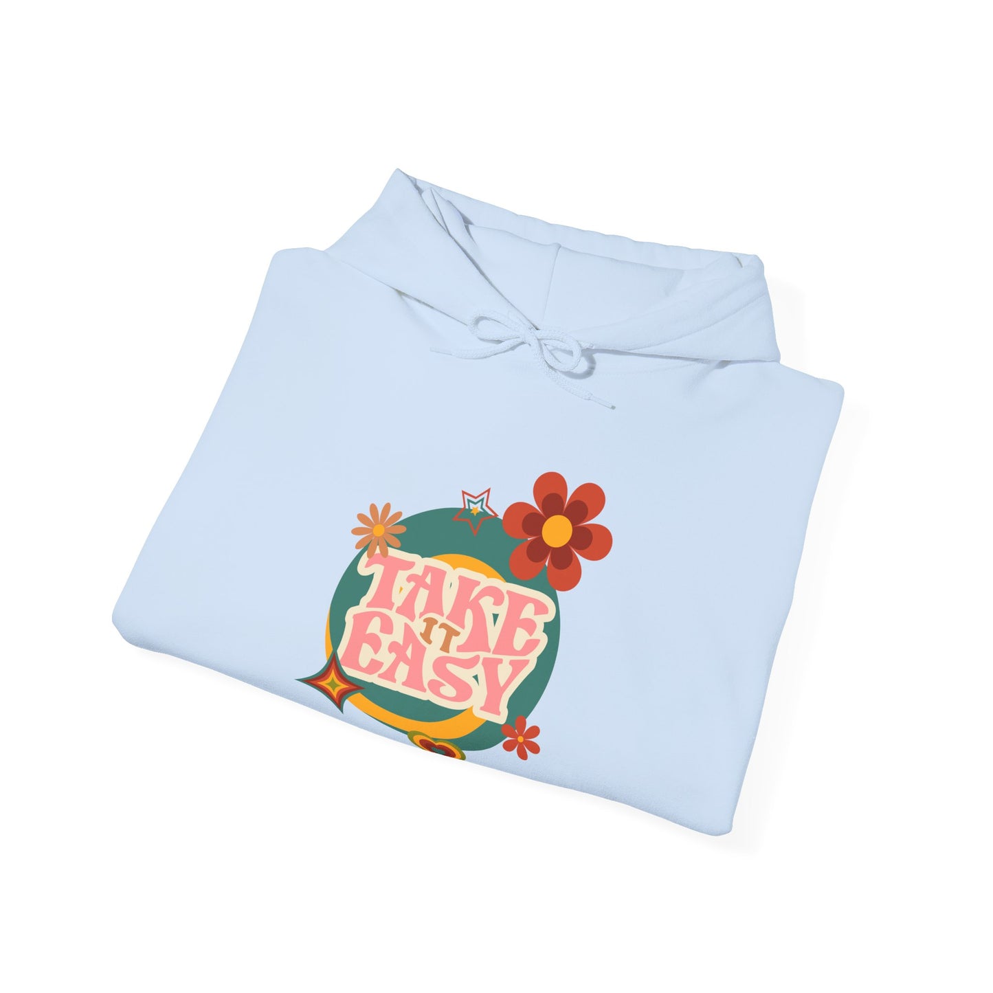 Unisex Heavy Blend™ Retro Vibes Take It Easy Hooded Sweatshirt