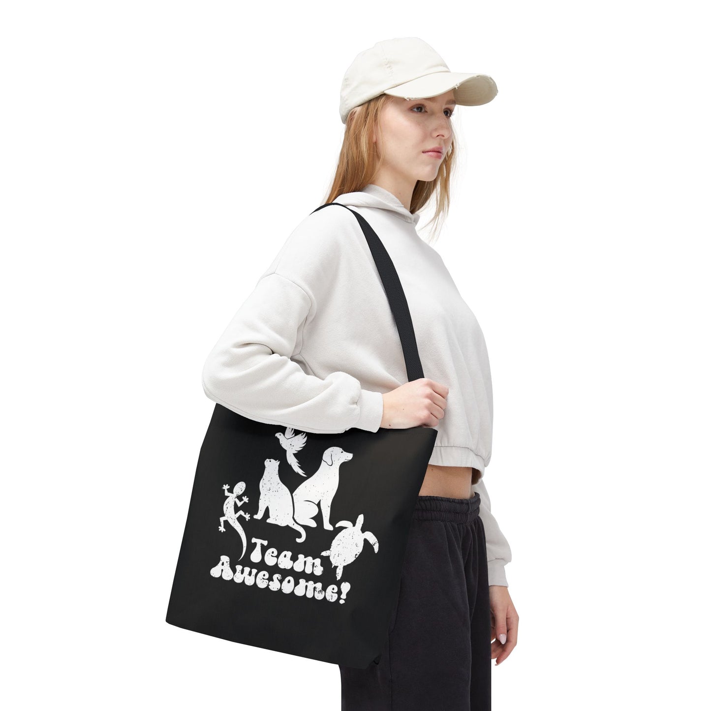 Unisex Animal Lover Lizard Cat Bird Dog Turtle Team Awesome Tote Bag