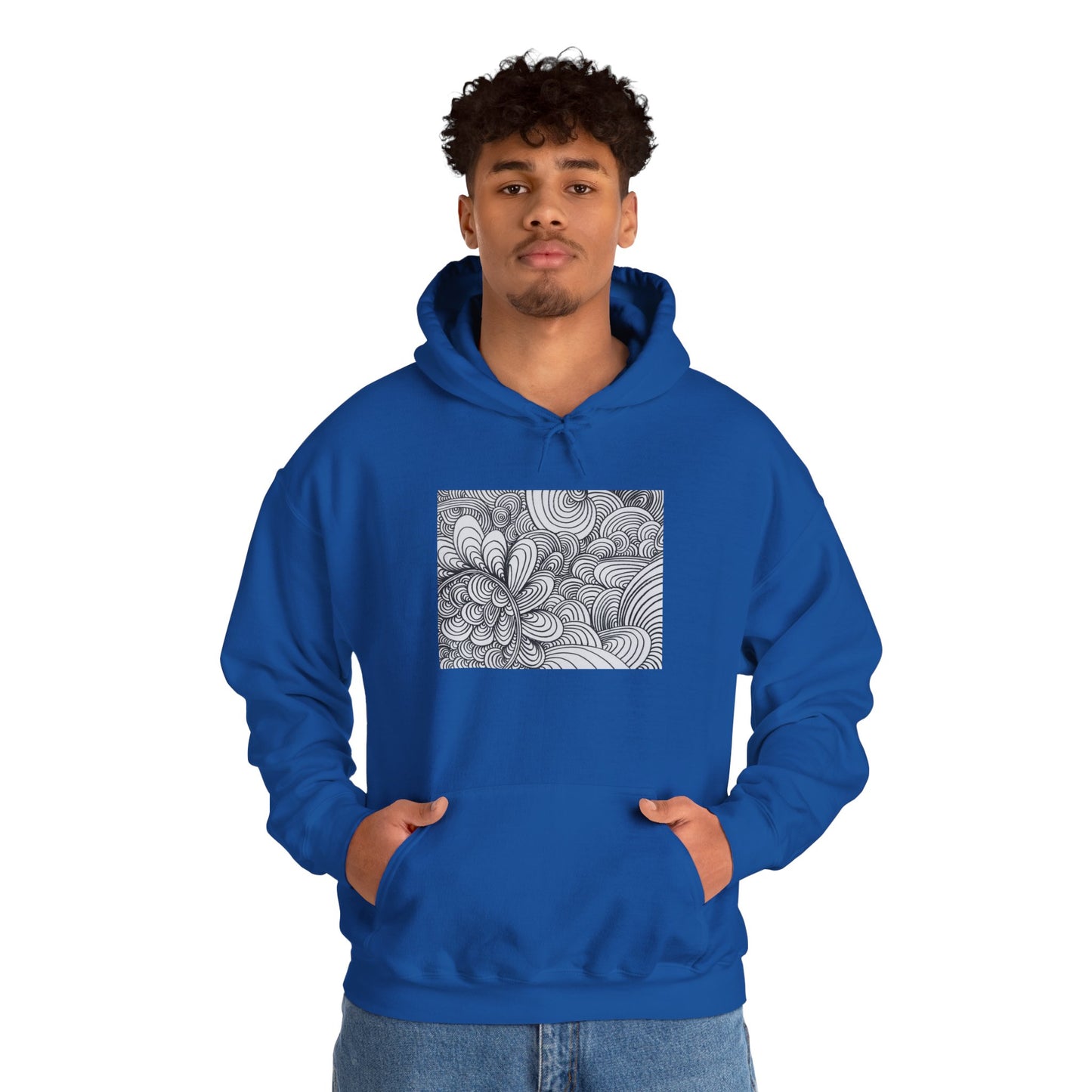 Unisex Heavy Blend™ Original Art Hooded Sweatshirt - Apricots Noir Mirage