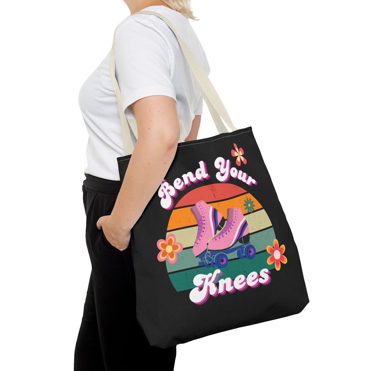 Unisex Retro Vibes Bend Your Knees Skate Day Tote Bag