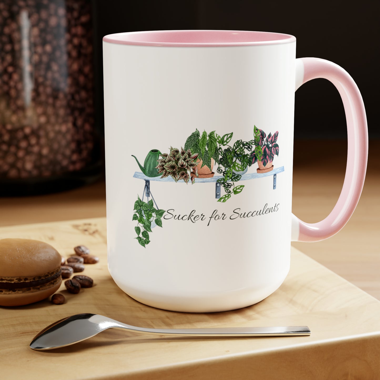 15oz Garden Themed Coffee Mug Sucker for Succulents