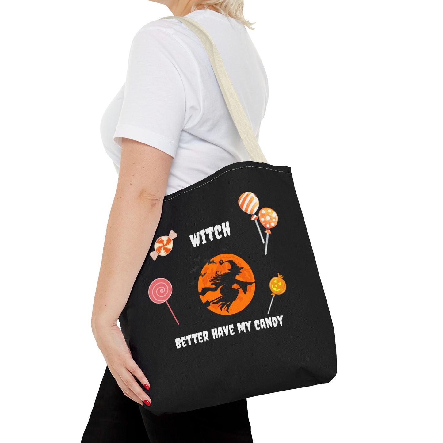 Halloween Tote Bag Gift for Spooky Season Trick or Treating Candy Bag Fall Themed Reusable Lunch Tote