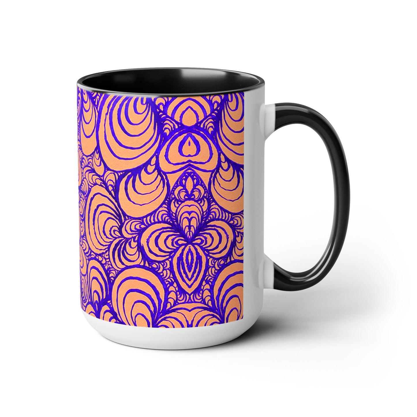 15oz Original Line Art Coffee Mug - Puzzle Panels 1 Color Pop Run