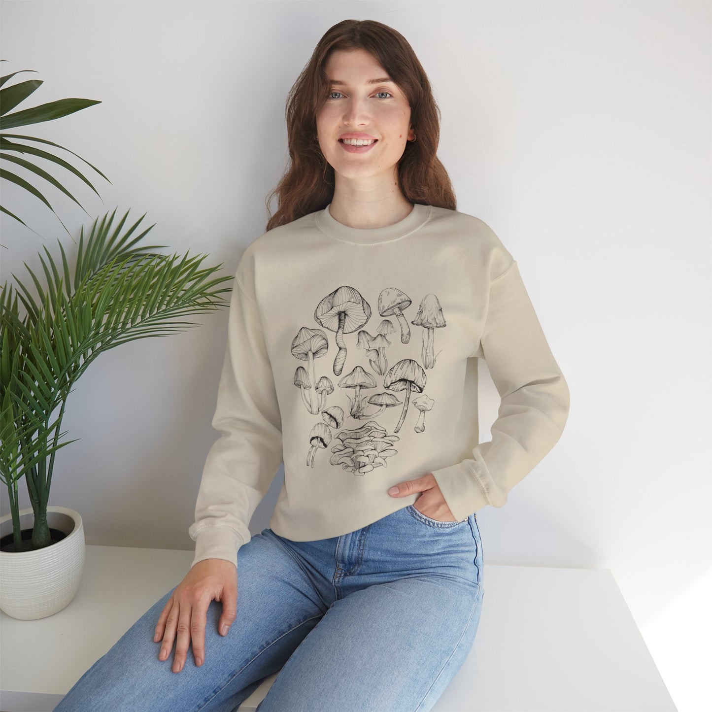 Unisex Mushroom Lover Fungi Print Toadstool Sweatshirt