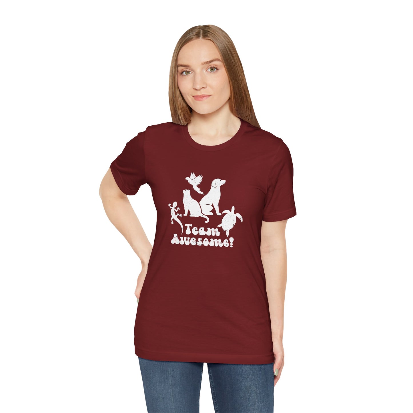 Unisex Animal Lover Lizard Cat Bird Dog Turtle Team Awesome T-Shirt
