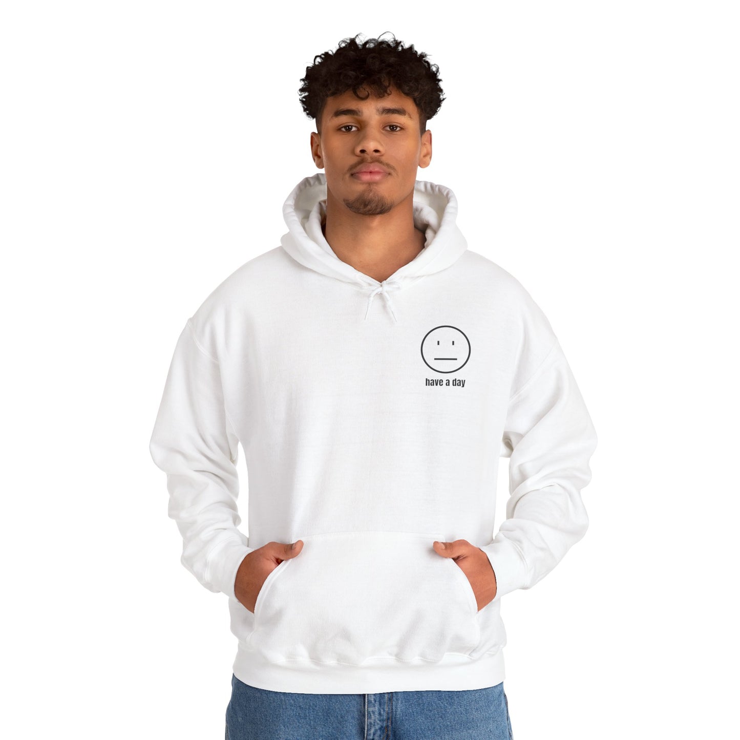 Unisex Heavy Blend™ Straight Face Have A Day Hooded Sweatshirt