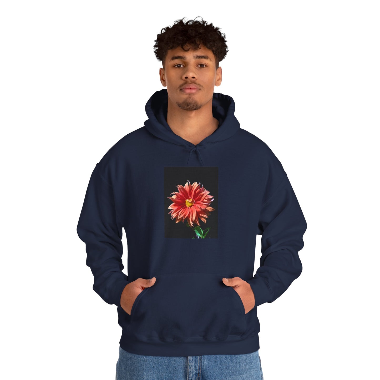 Unisex Heavy Blend™  Dahlia Flower Hooded Sweatshirt