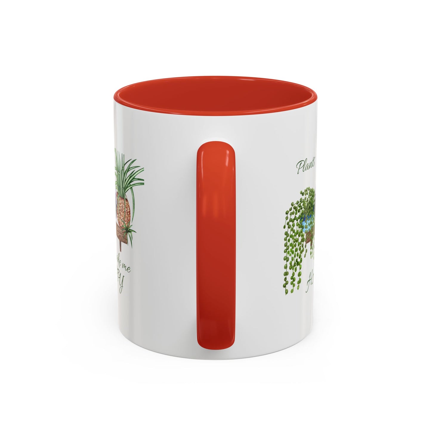 11oz Garden Themed Plants Make Me Happy Two Tone Coffee Mug