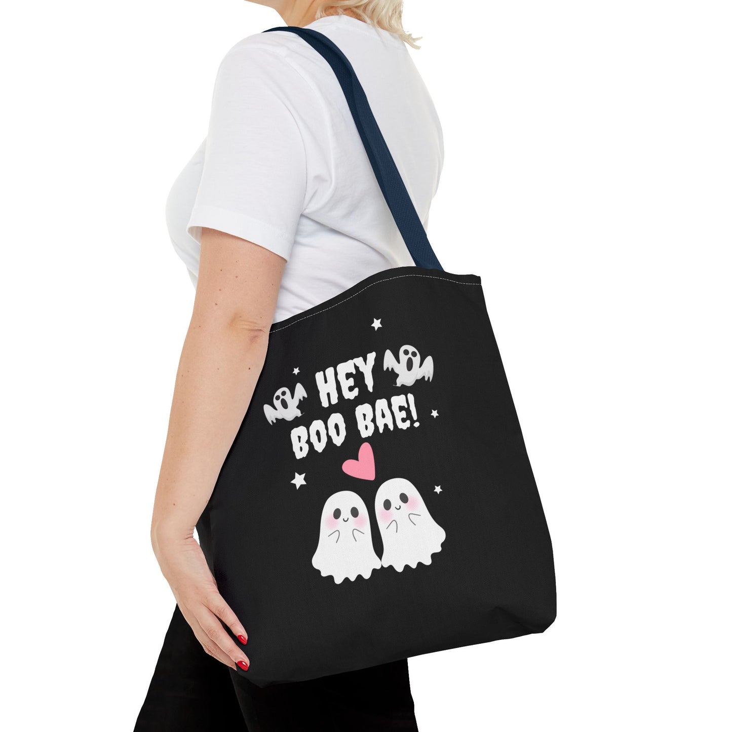 Cute Ghost Couple Boo Bae Halloween Fall Spooky Season Trick or Treating Candy Bag Reusable Halloween Lunch Bag