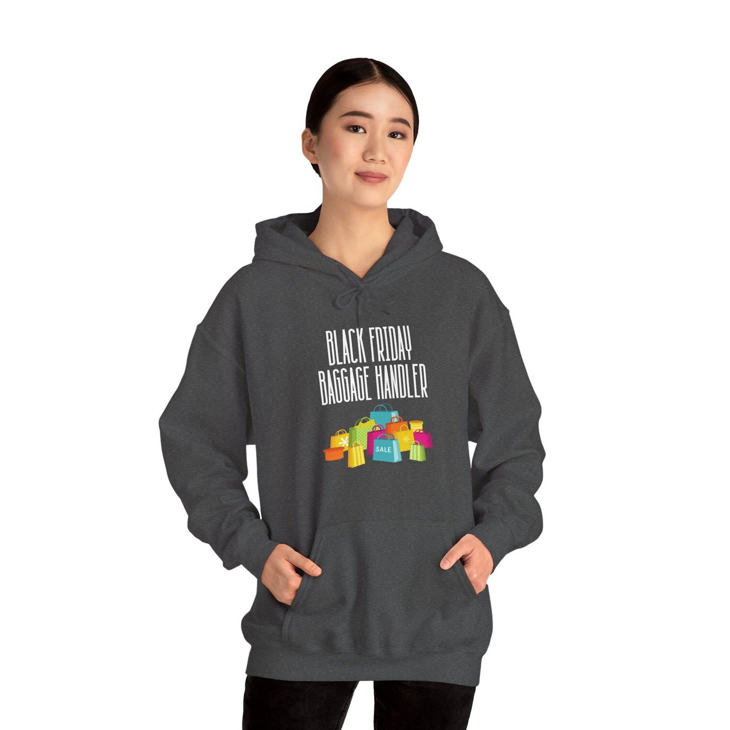 Unisex Heavy Blend™ Black Friday Christmas Sales Baggage Handler Shopping Sales Hooded Sweatshirt