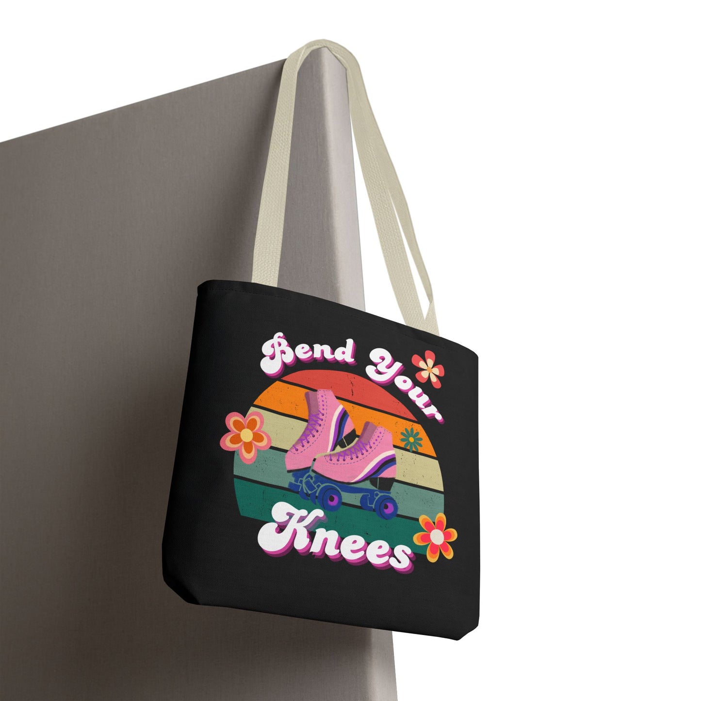 Unisex Retro Vibes Bend Your Knees Skate Day Tote Bag