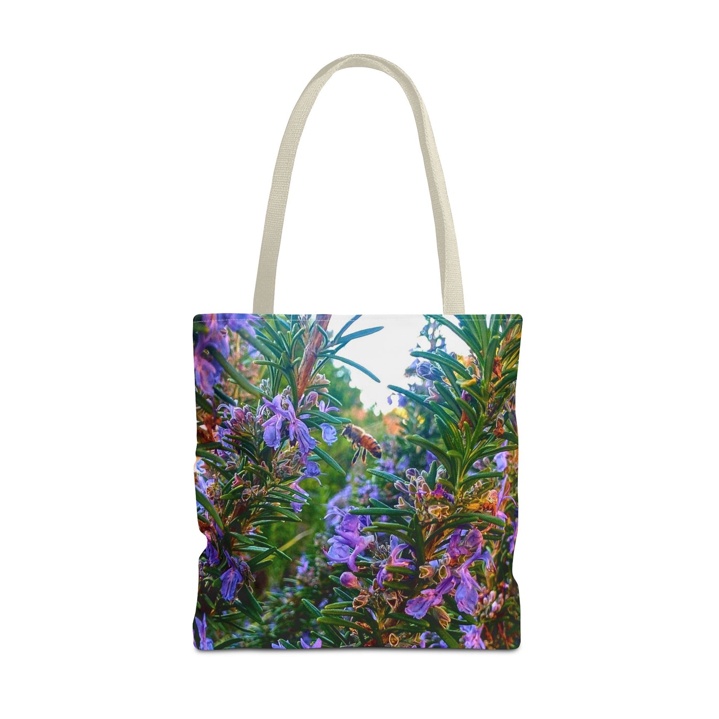 Garden Themed Bee and Rosemary Tote Bag