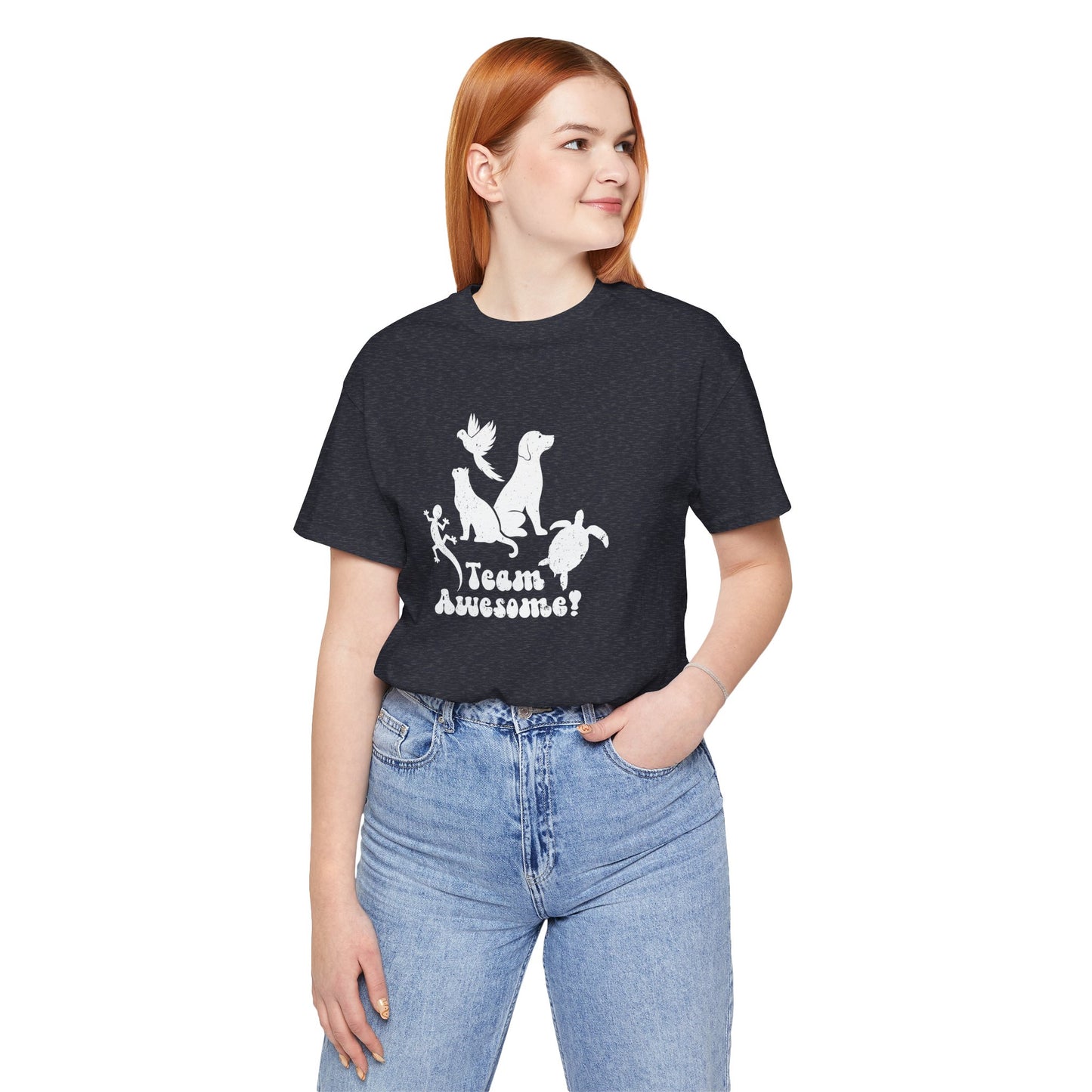 Unisex Animal Lover Lizard Cat Bird Dog Turtle Team Awesome T-Shirt