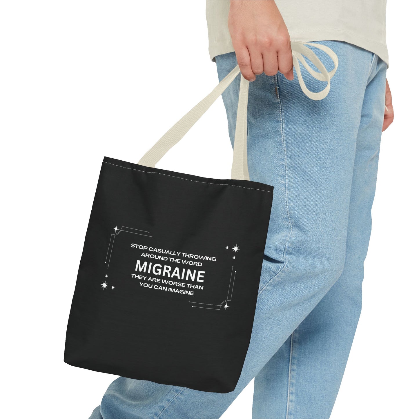 Unisex Migraine Day Invisible Illness Warrior Tote Bag