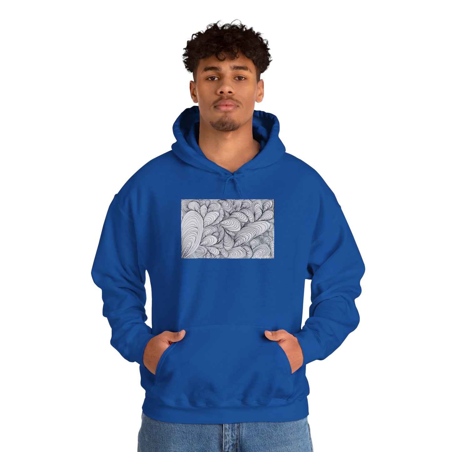 Unisex Heavy Blend™ Original Rough Artwork Midsize Print Hooded Sweatshirt