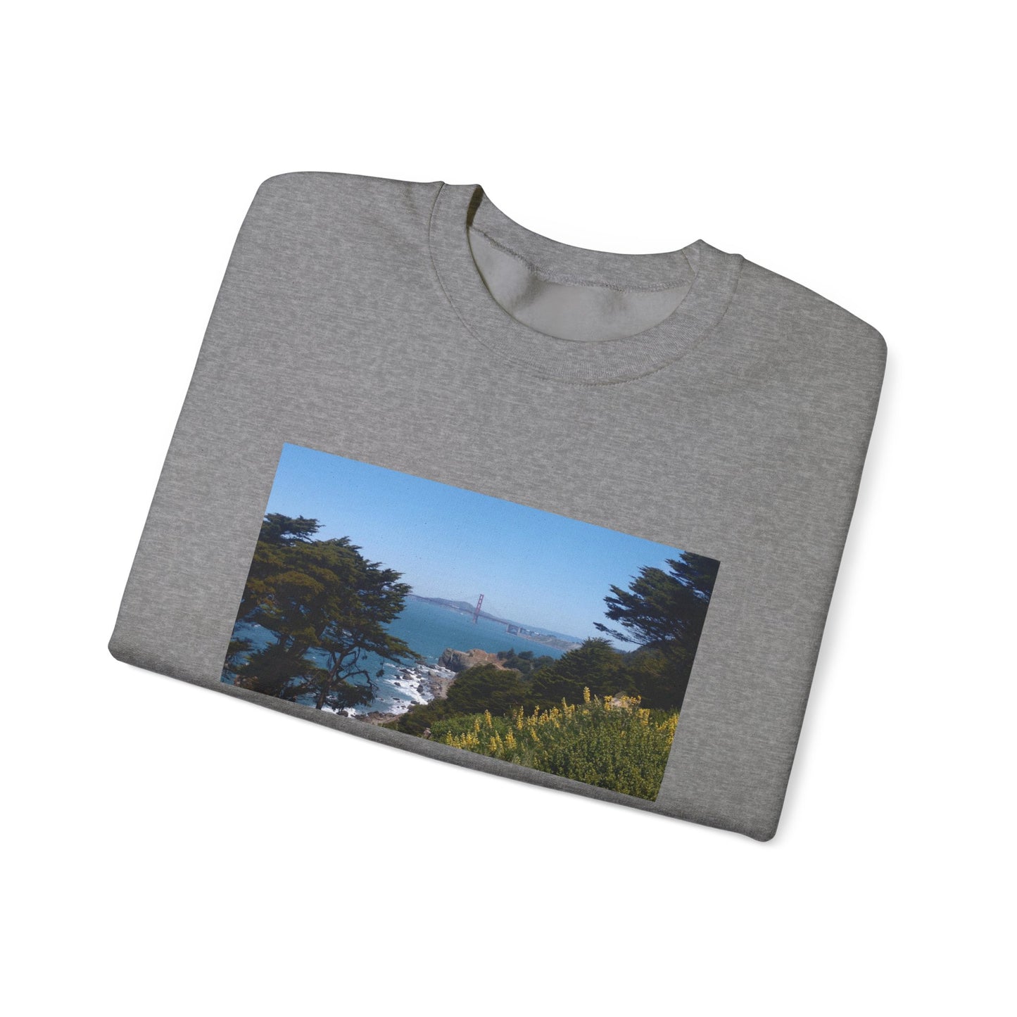 Unisex Travel Sweater, Scenic Lookout, El Camino Del Mar, San Francisco, California, Golden Gate Bridge, Vista, Ocean Views, Beautiful Blue