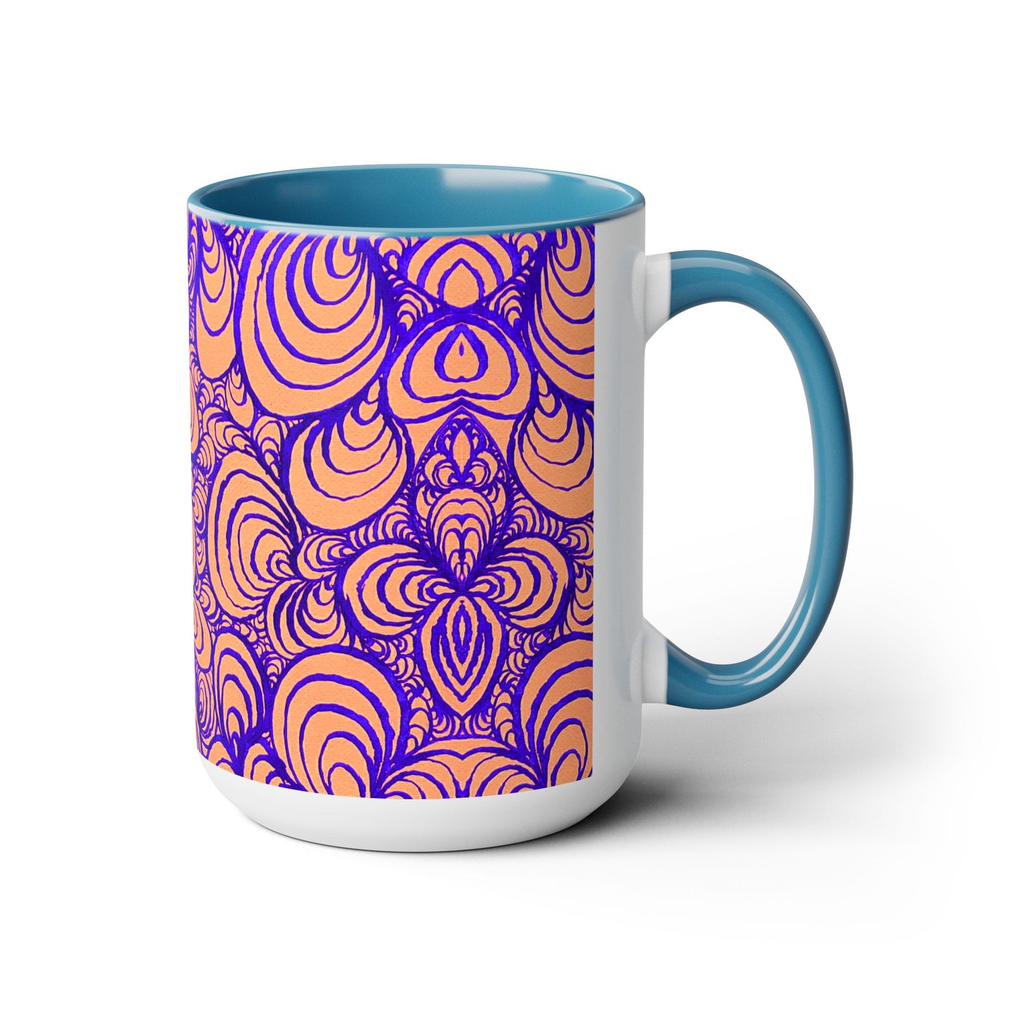 15oz Original Line Art Coffee Mug - Puzzle Panels 1 Color Pop Run