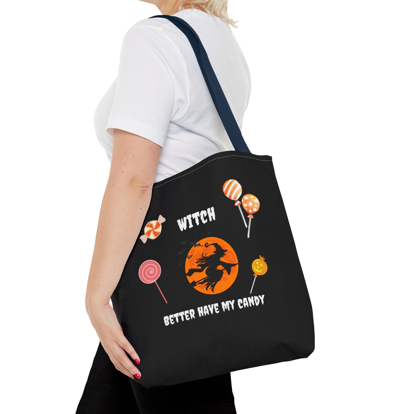 Halloween Tote Bag Gift for Spooky Season Trick or Treating Candy Bag Fall Themed Reusable Lunch Tote