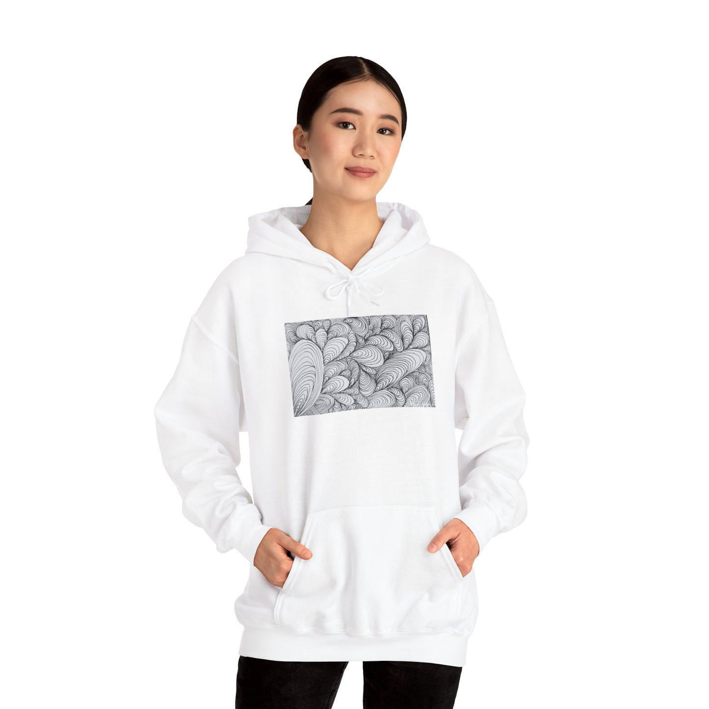 Unisex Heavy Blend™ Original Rough Artwork Midsize Print Hooded Sweatshirt