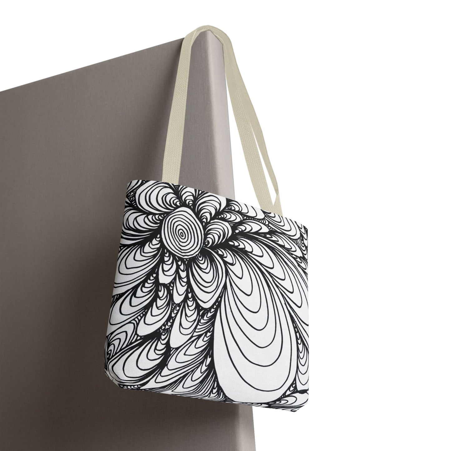 Unisex Original Doodle Art All Over Print Tote Bag - Apricots Noir