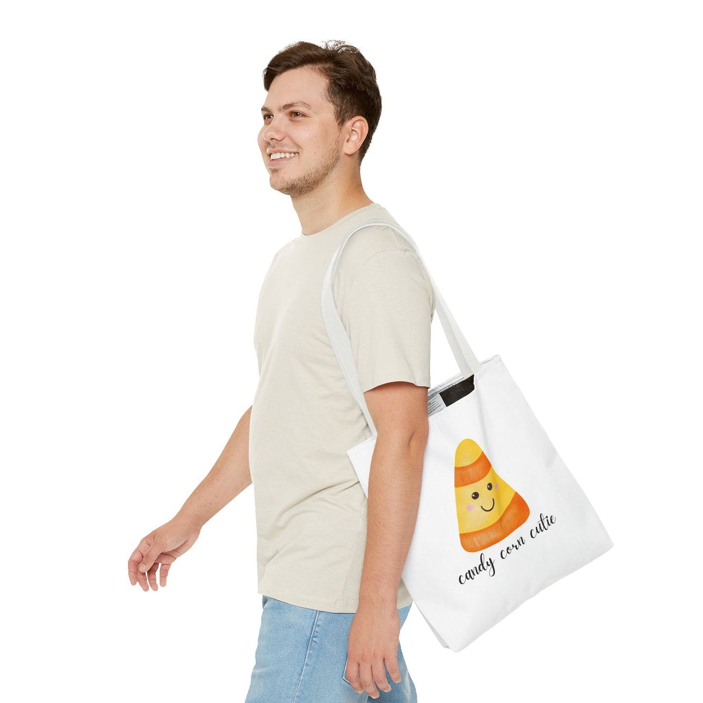 Cute Candy Corn Halloween Spooky Season Tote Trick or Treating Candy Fall Themed Reusable Lunch Bag