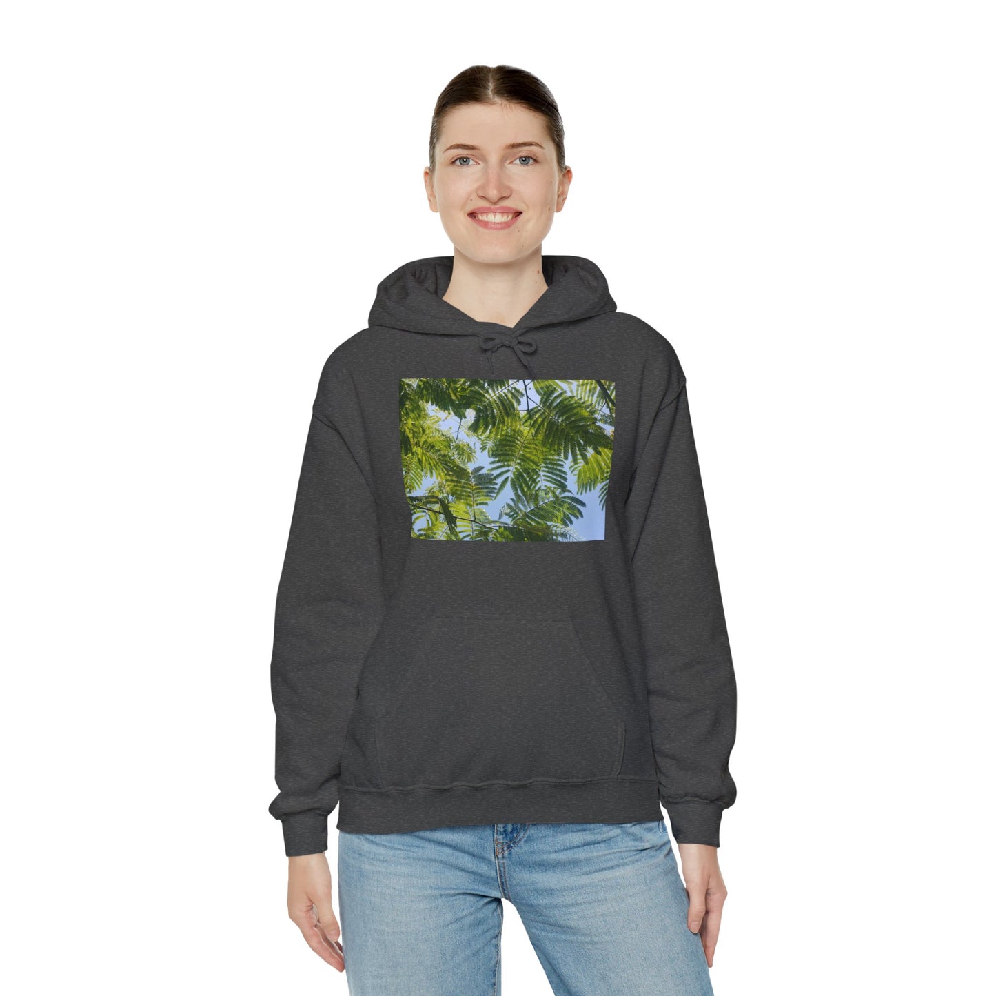 Unisex Heavy Blend™ Original Print Silk Canopy Crewneck Hooded Sweatshirt