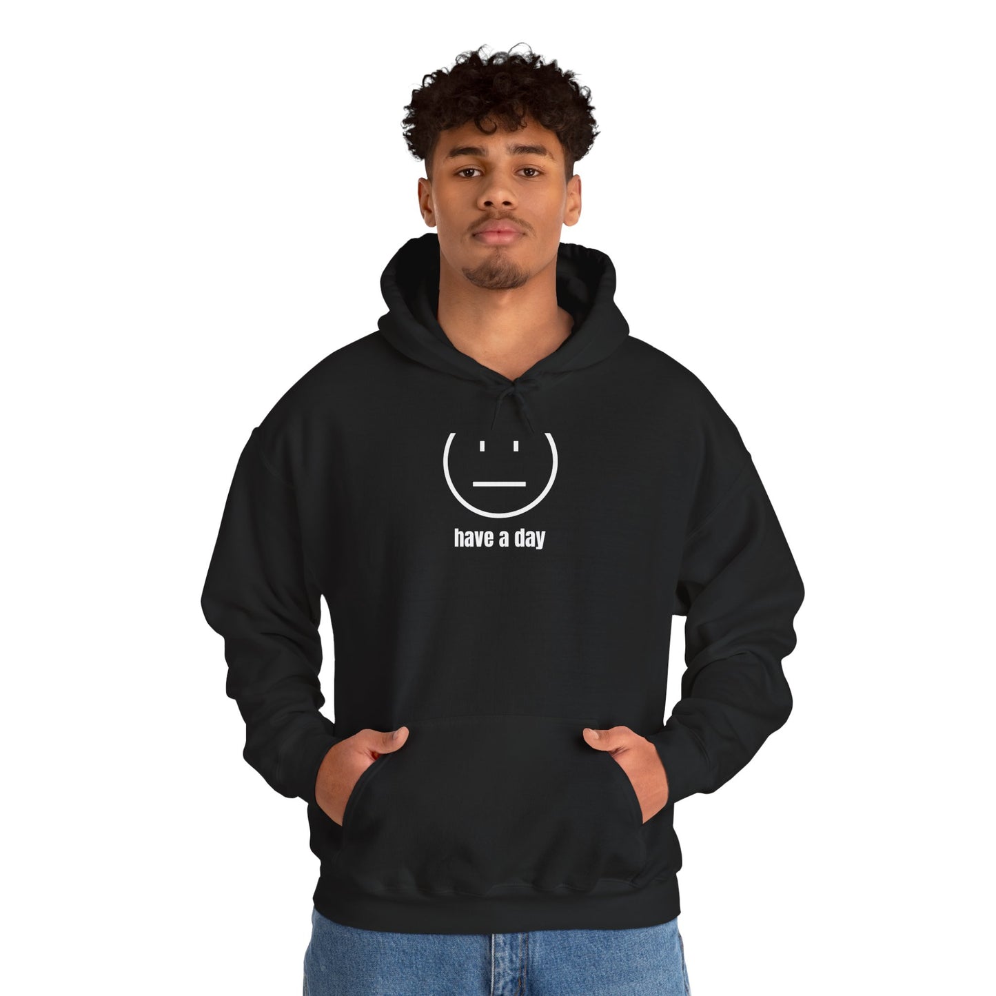 Unisex Heavy Blend™ Straight Face Have A Day Hooded Sweatshirt