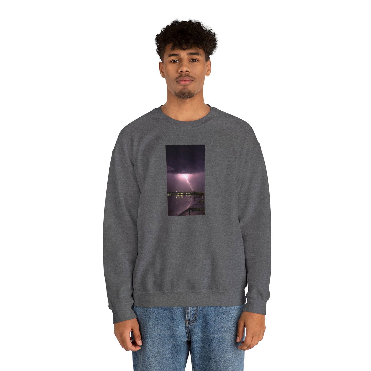 Unisex Lightning Bolt Printed Sweatshirt Caught Out in The Rain