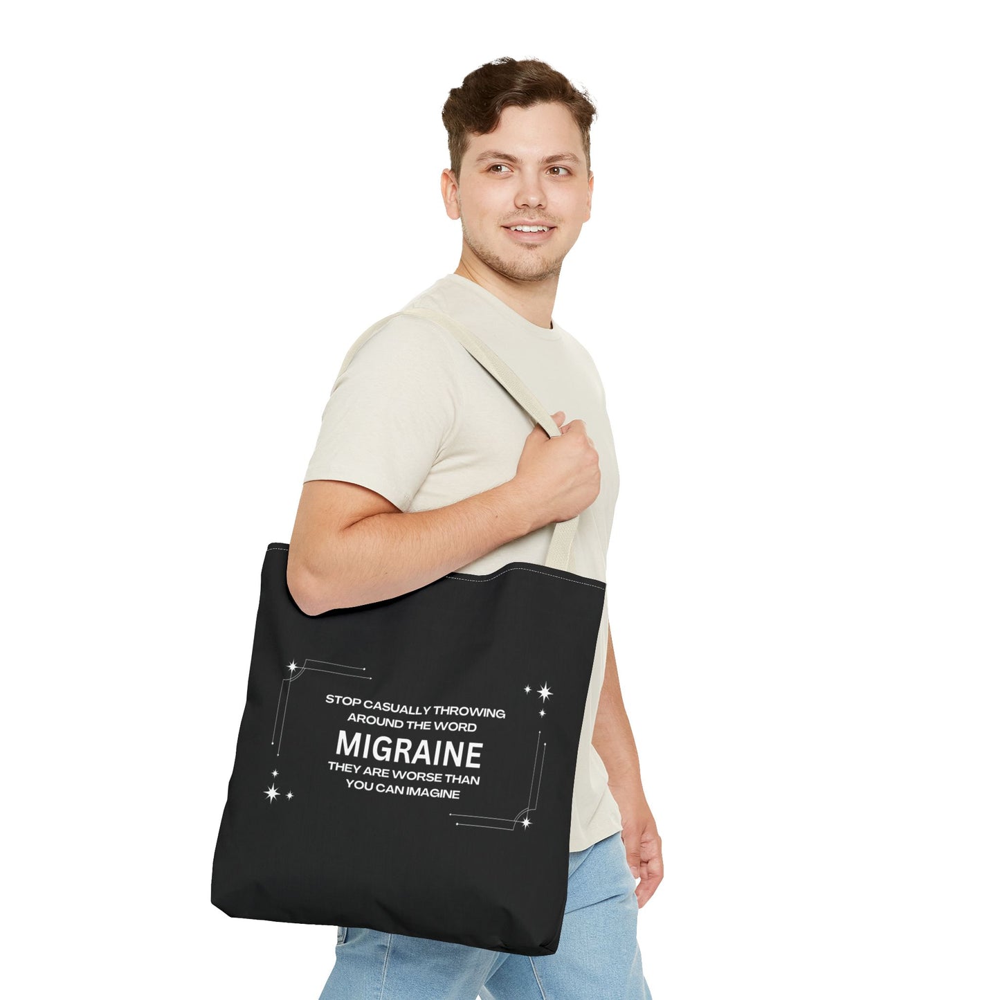 Unisex Migraine Day Invisible Illness Warrior Tote Bag