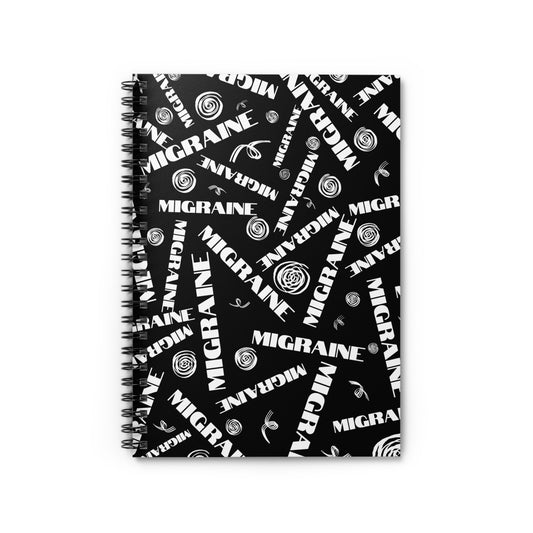 Spiral 118 Page Migraine Day Word Scramble Notebook - Black