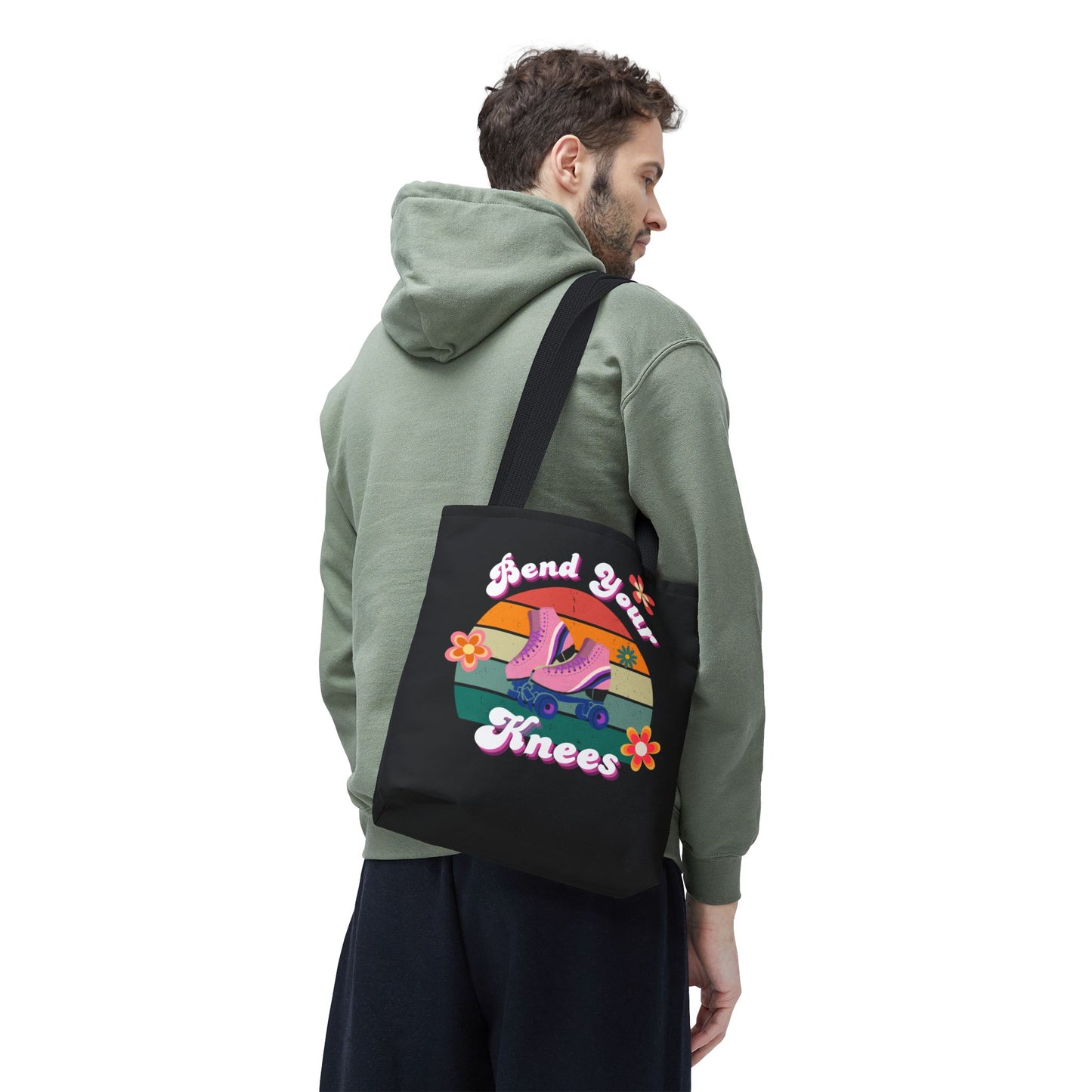 Unisex Retro Vibes Bend Your Knees Skate Day Tote Bag