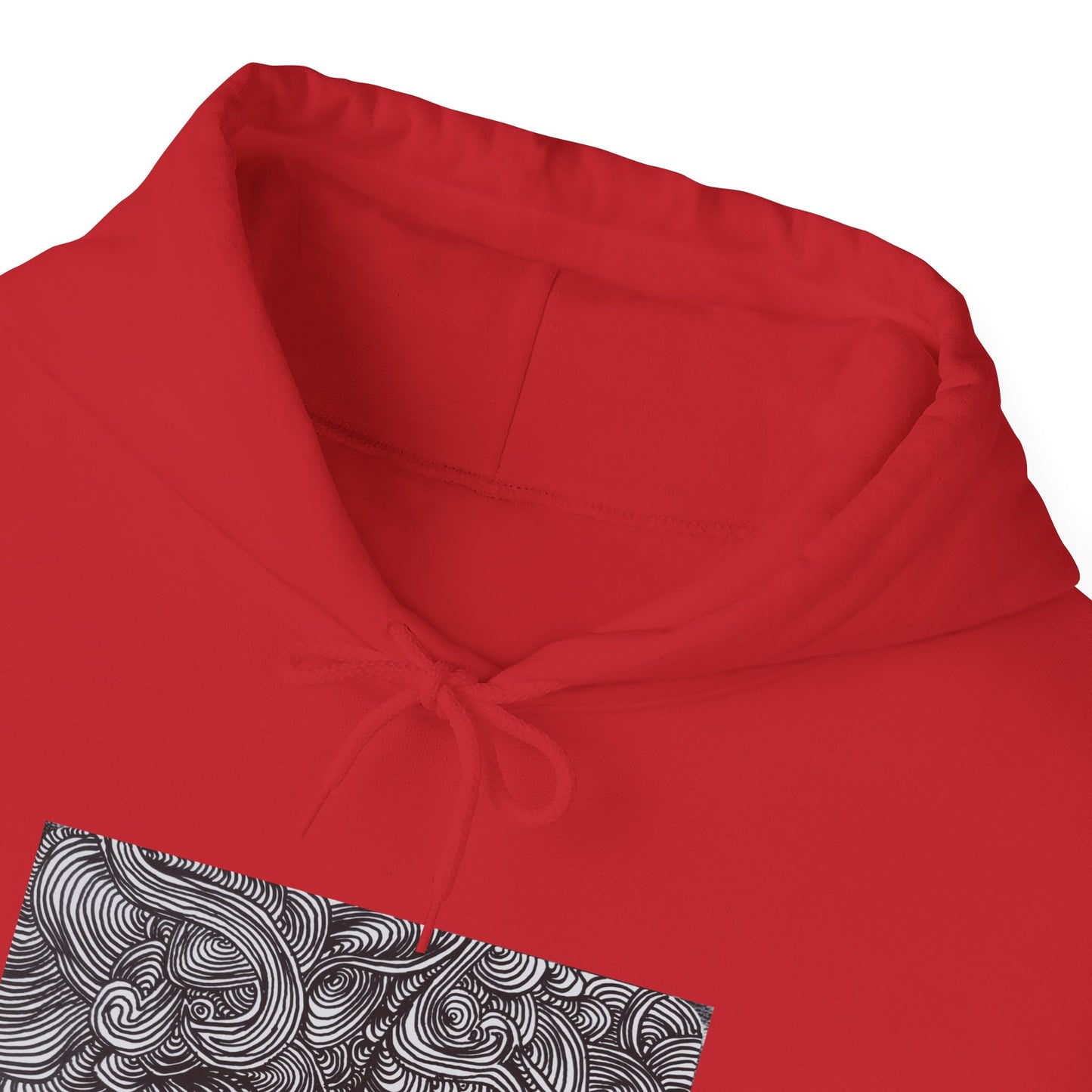Unisex Heavy Blend™ Original Minimalist Line Art Midsize Print Hooded Sweatshirt - Liquid