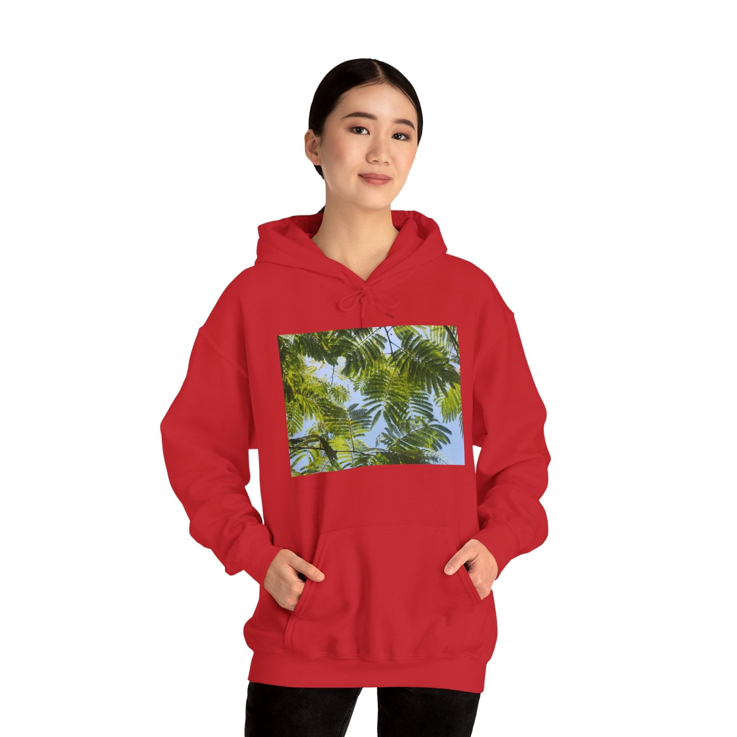 Unisex Heavy Blend™ Original Print Silk Canopy Crewneck Hooded Sweatshirt